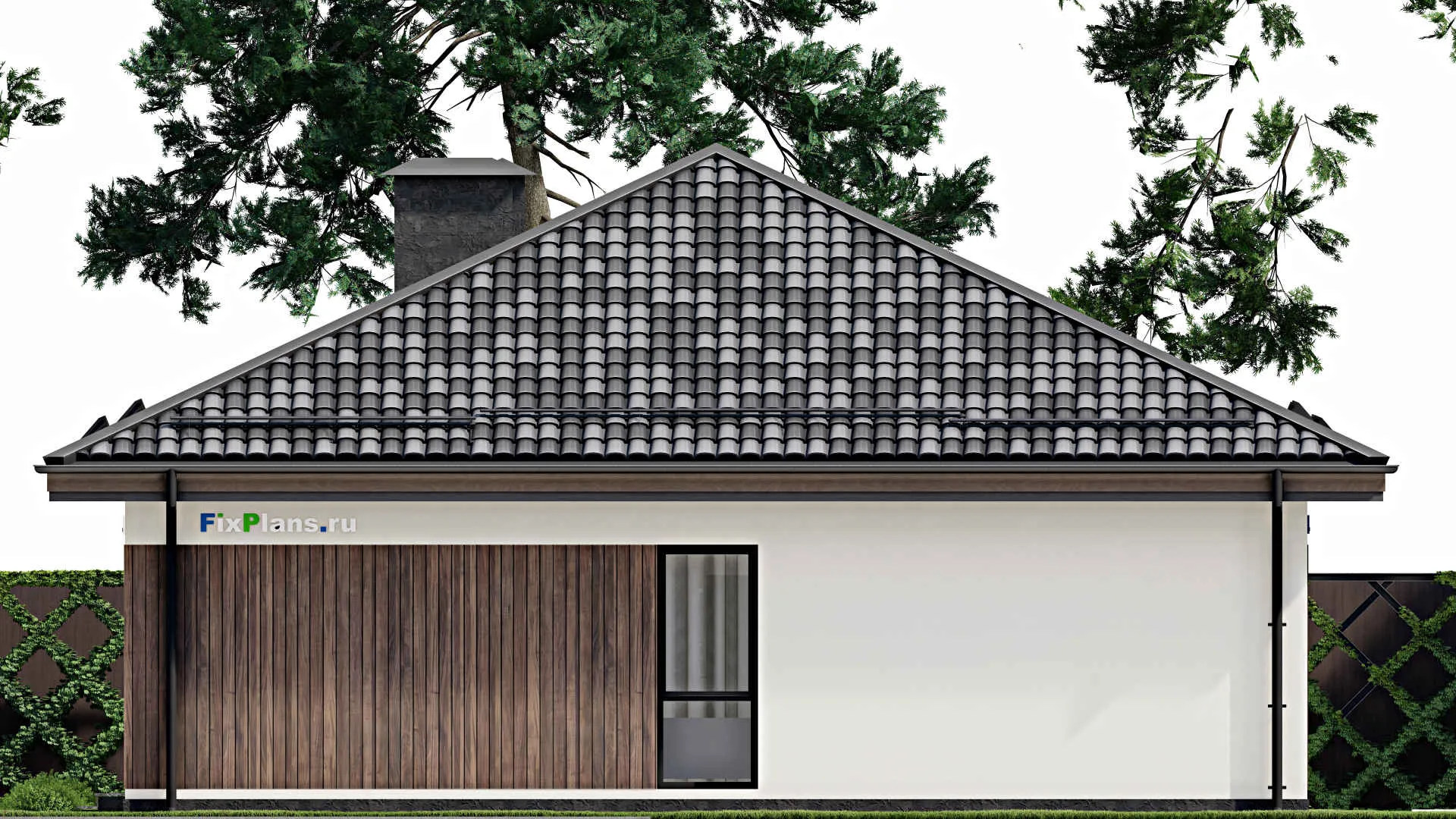 F-6596 - Проект одноэтажного дома 12 на 13, площадью 120 м² с 3 спальнями