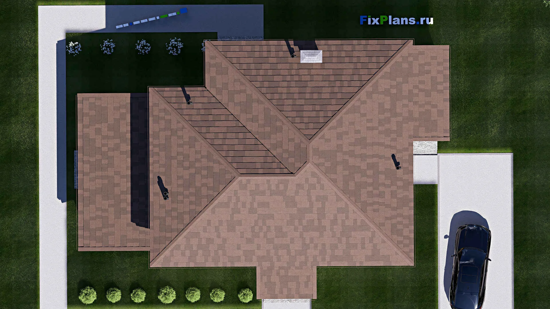 F-19673 - Проект двухэтажного дома 13 на 20, площадью 260 м² с террасой и 3 спальнями