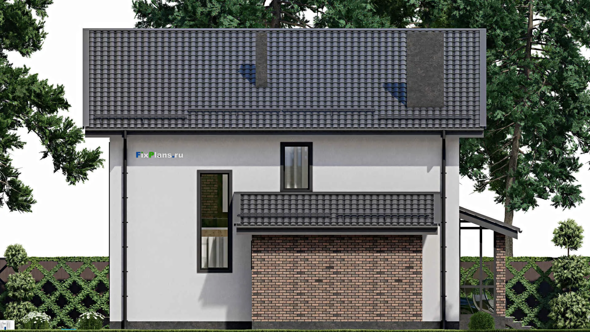 F-2339 - Проект двухэтажного дома 11 на 12, площадью 150 м² с баней и 4 спальнями