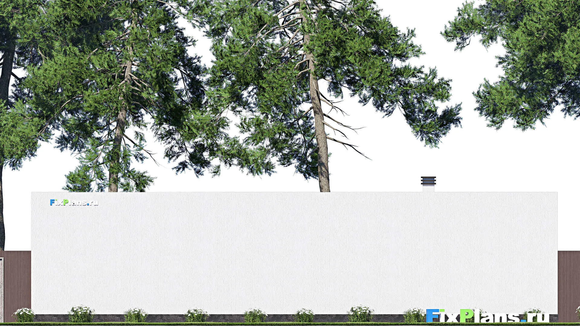 F-18134 - План одноэтажного дома 12 на 17, площадью 170 м² с террасой и 1 спальнями