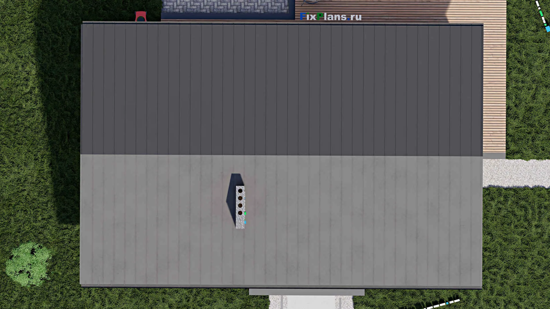 F-0161 - Проект одноэтажного дома 11 на 17, площадью 190 м² с террасой и 3 спальнями