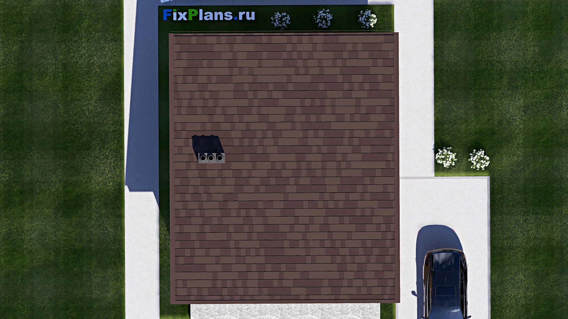 F-17531 - План одноэтажного дома 9 на 12, площадью 80 м² с 1 спальнями