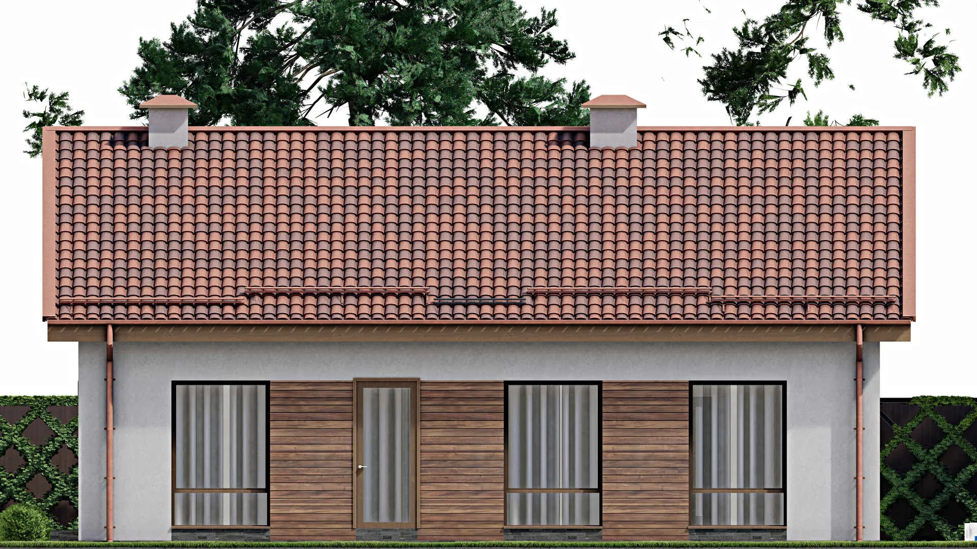 F-9602 - Проект одноэтажного дома 12 на 15, площадью 130 м² с 3 спальнями