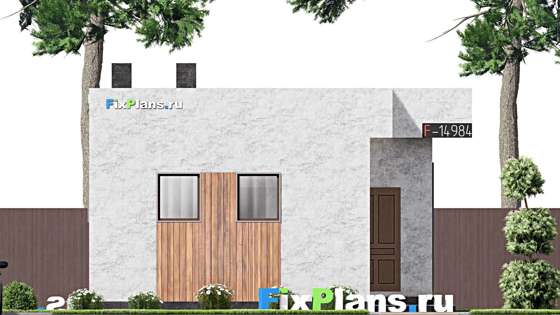F-14984 - Проект бани 7 на 13, площадью 60 м² с 2 санузлами