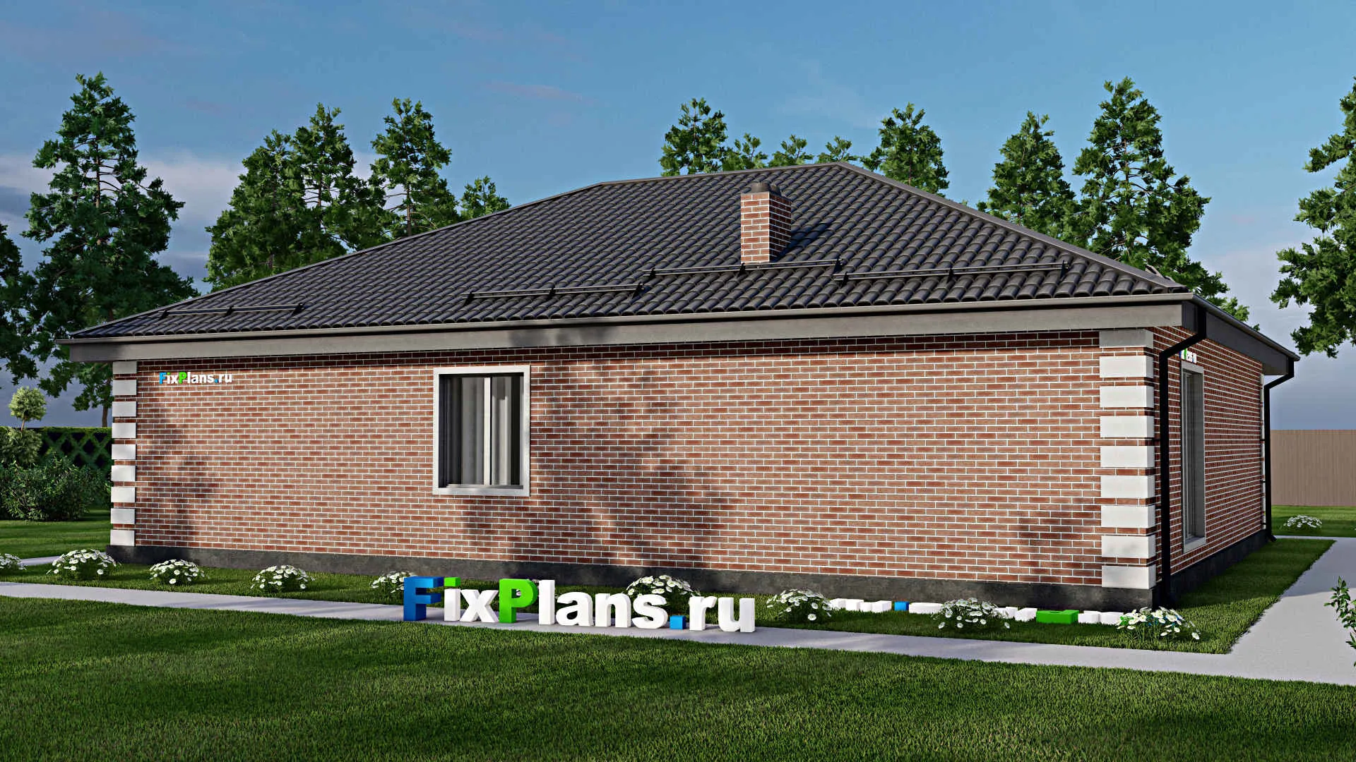 F-3248 - План одноэтажного дома 14 на 17, площадью 170 м² с 3 спальнями