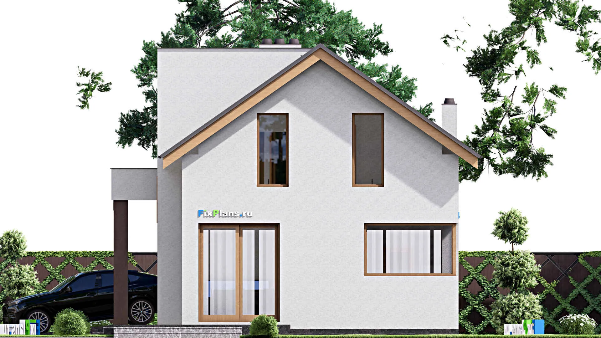 F-16298 - Проект дома с мансардой 10 на 17, площадью 190 м² с 3 спальнями