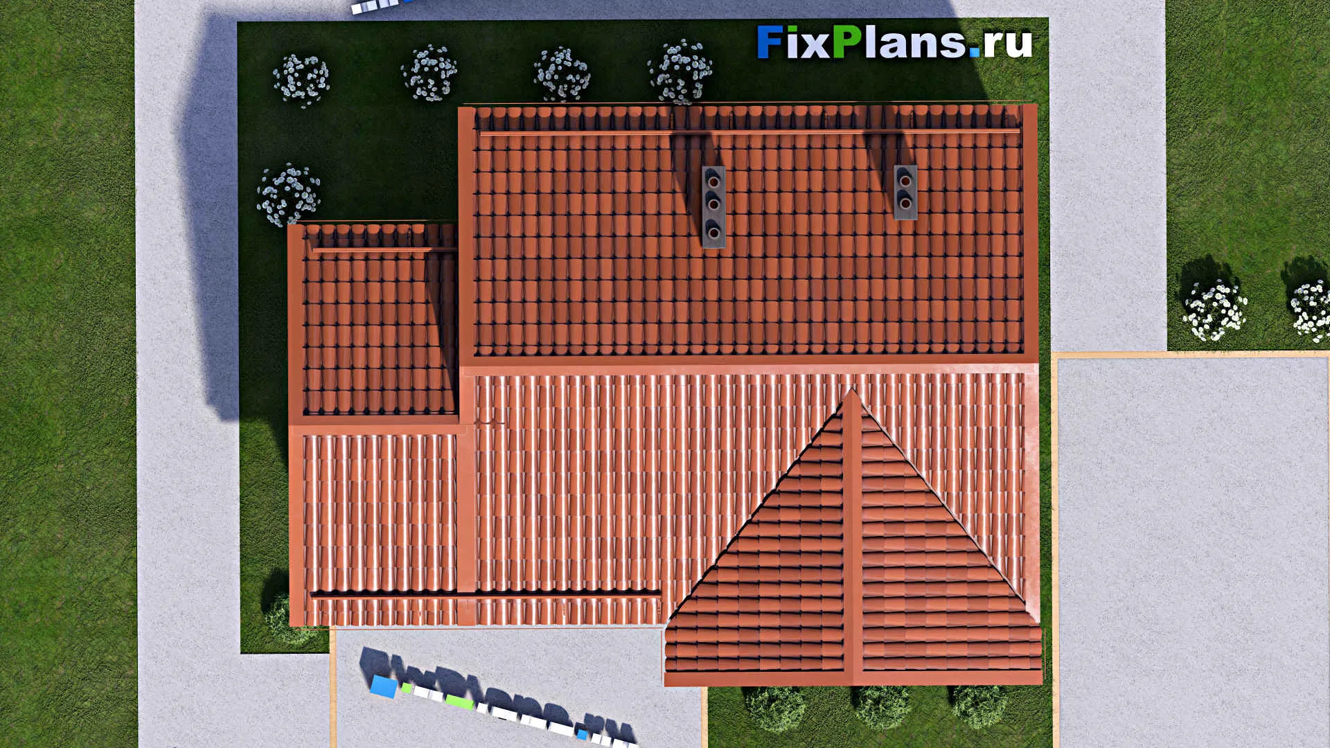 F-15686 - Проект бани 8 на 10, площадью 60 м² с комнатой отдыха