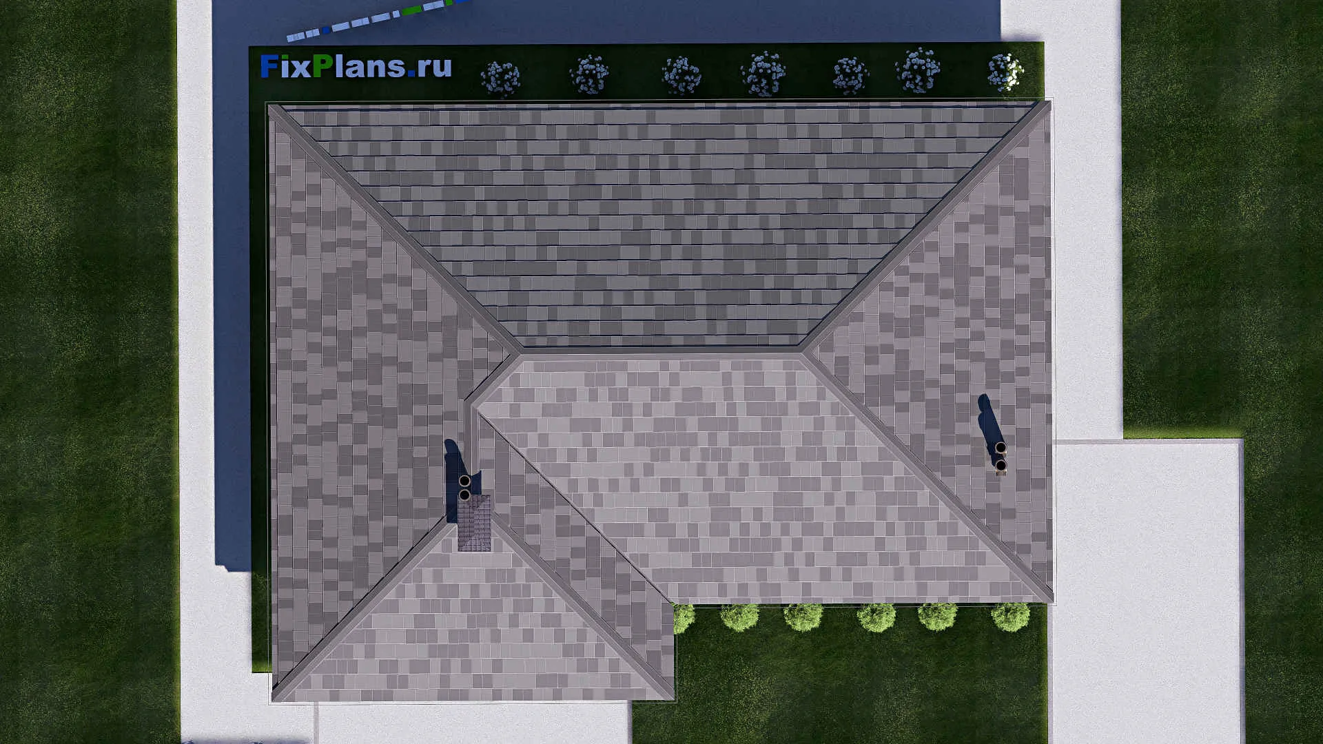 F-18053 - Проект одноэтажного дома 11 на 15, площадью 120 м² с террасой и 3 спальнями