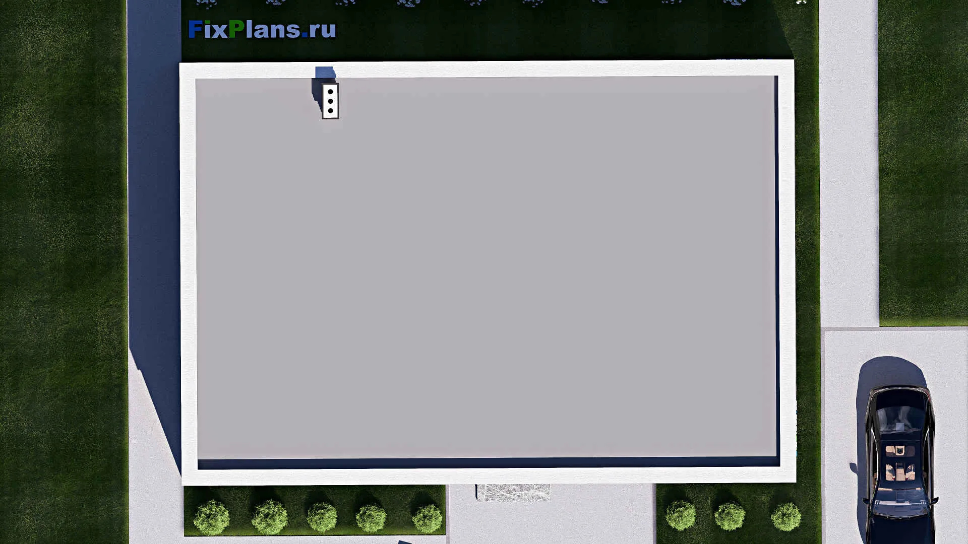 F-18134 - План одноэтажного дома 12 на 17, площадью 170 м² с террасой и 1 спальнями