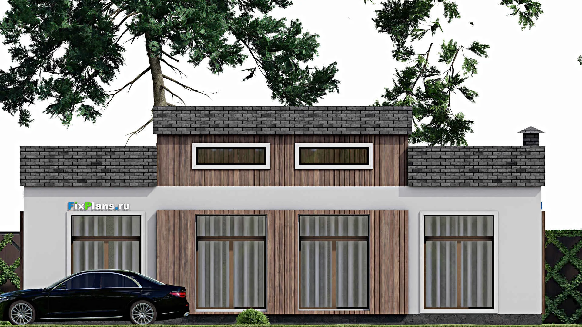 F-9872 - План одноэтажного дома 15 на 17, площадью 190 м² с 4 спальнями