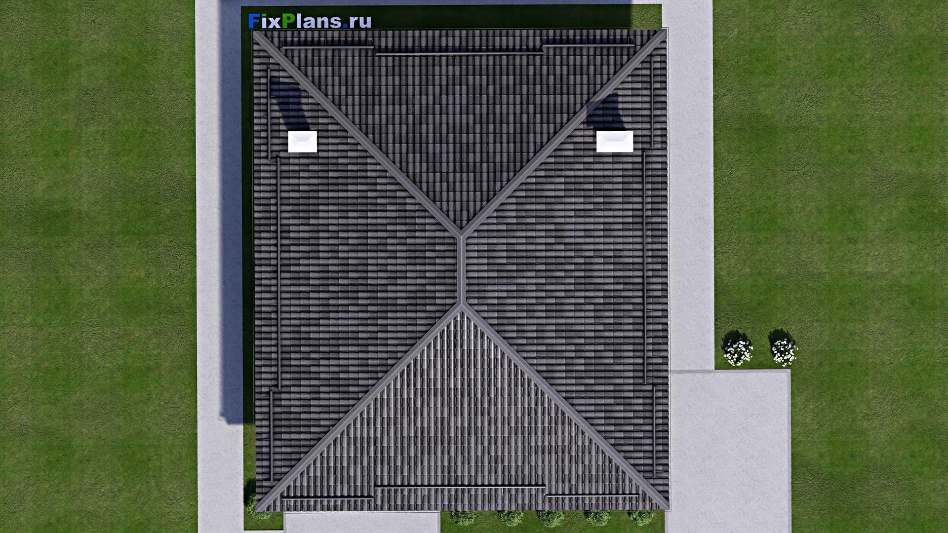 F-13499 - Проект одноэтажного дома 12 на 15, площадью 140 м² с 3 спальнями