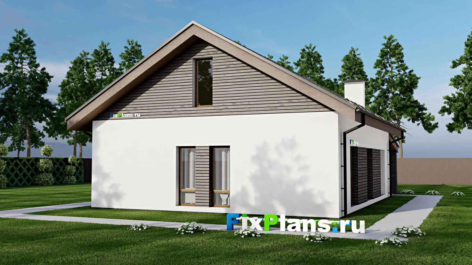 F-5912 - Проект дома с мансардой 11 на 13, площадью 210 м² с 3 спальнями