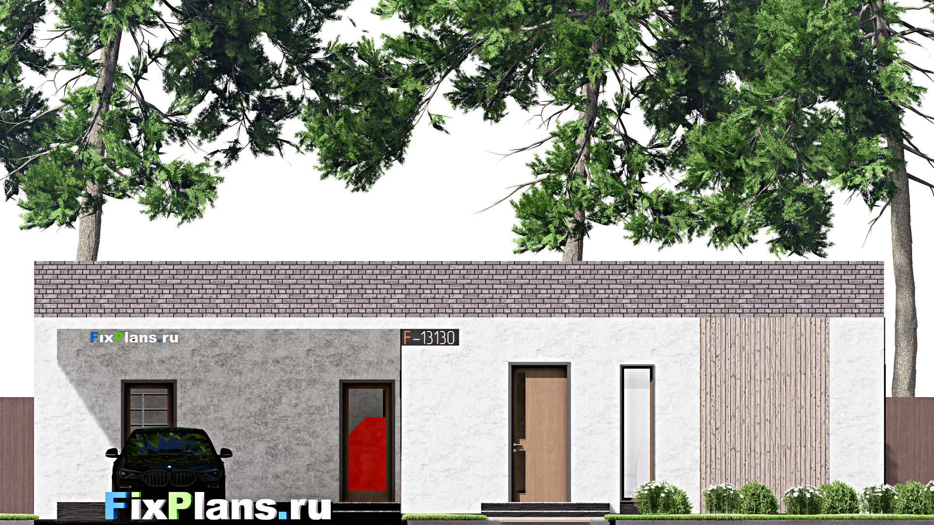 F-13130 - Проект бани 13 на 15, площадью 150 м² с комнатой отдыха, санузлом и спальней