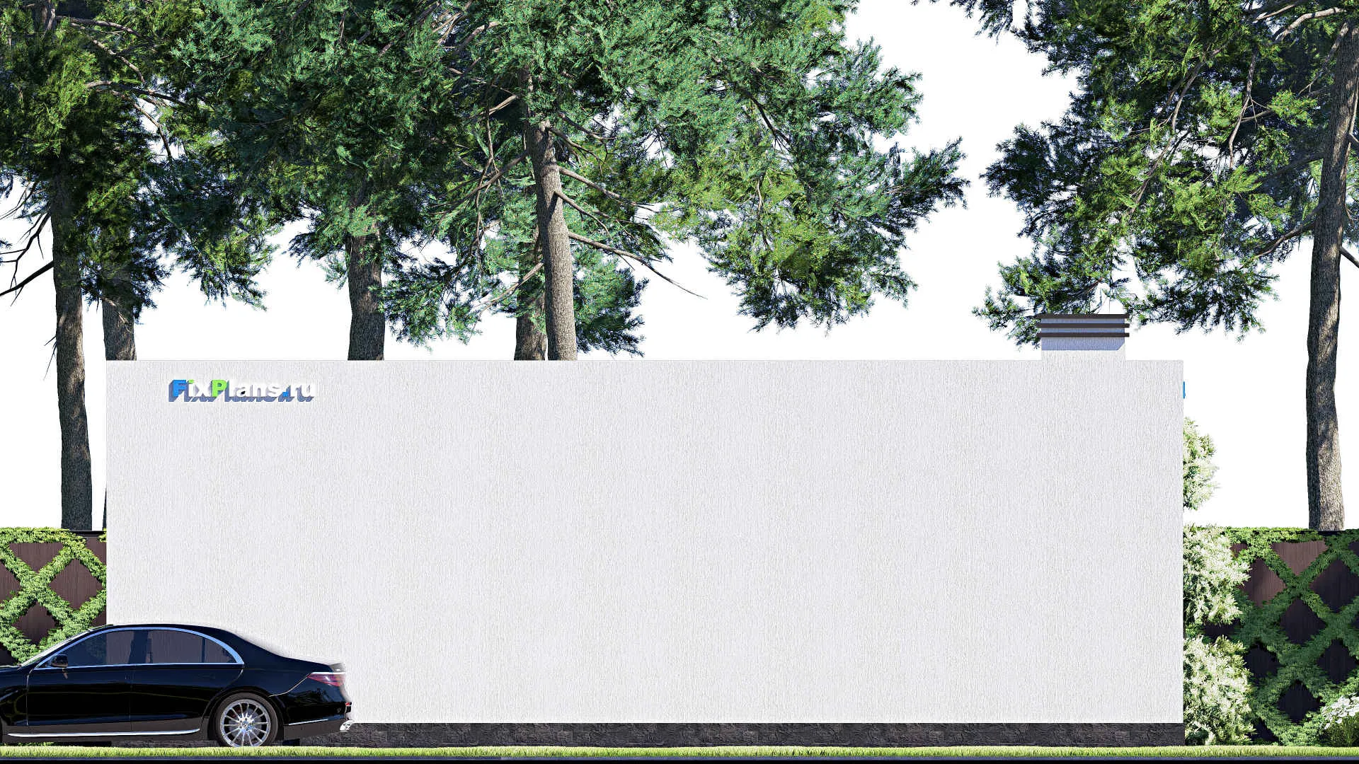 F-18134 - План одноэтажного дома 12 на 17, площадью 170 м² с террасой и 1 спальнями