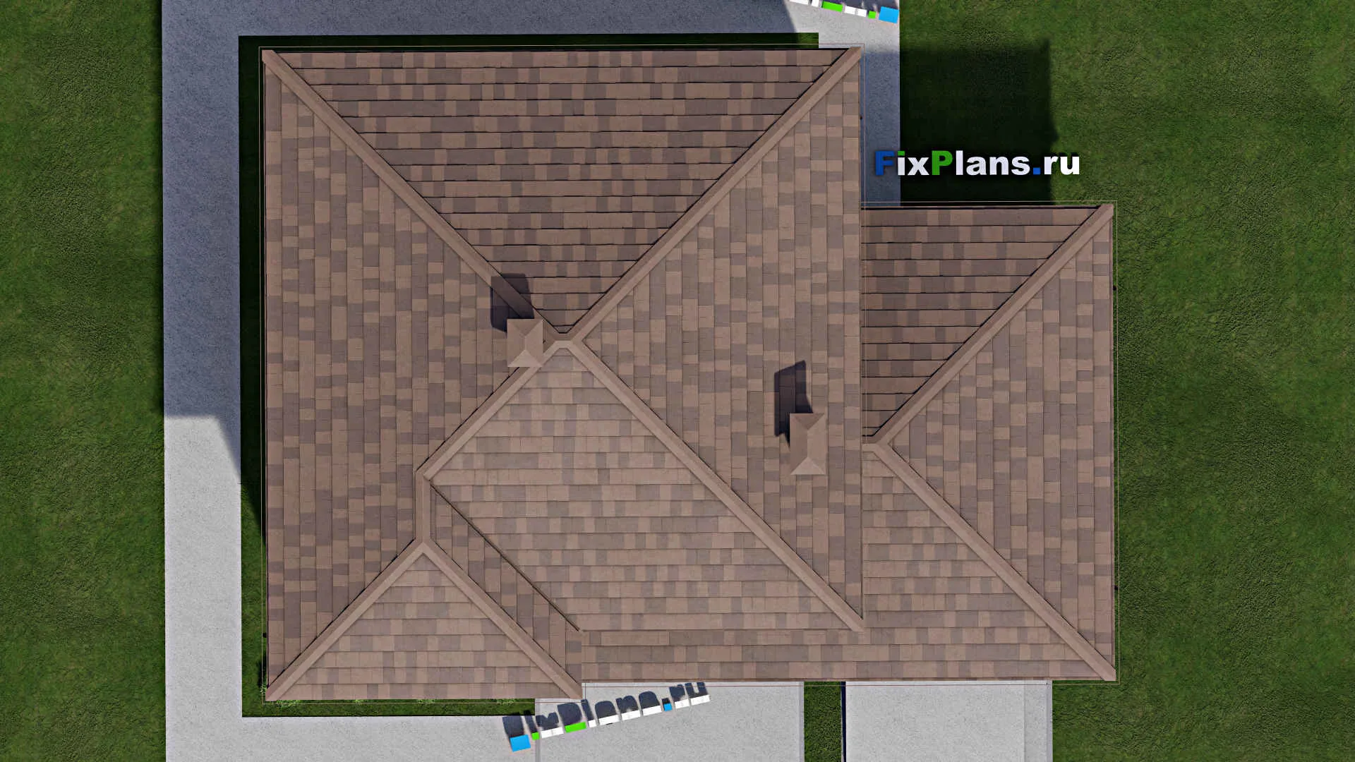 F-11789 - Планы двухэтажного дома 12 на 16, площадью 190 м² с гаражом на 1 машину и 4 спальнями