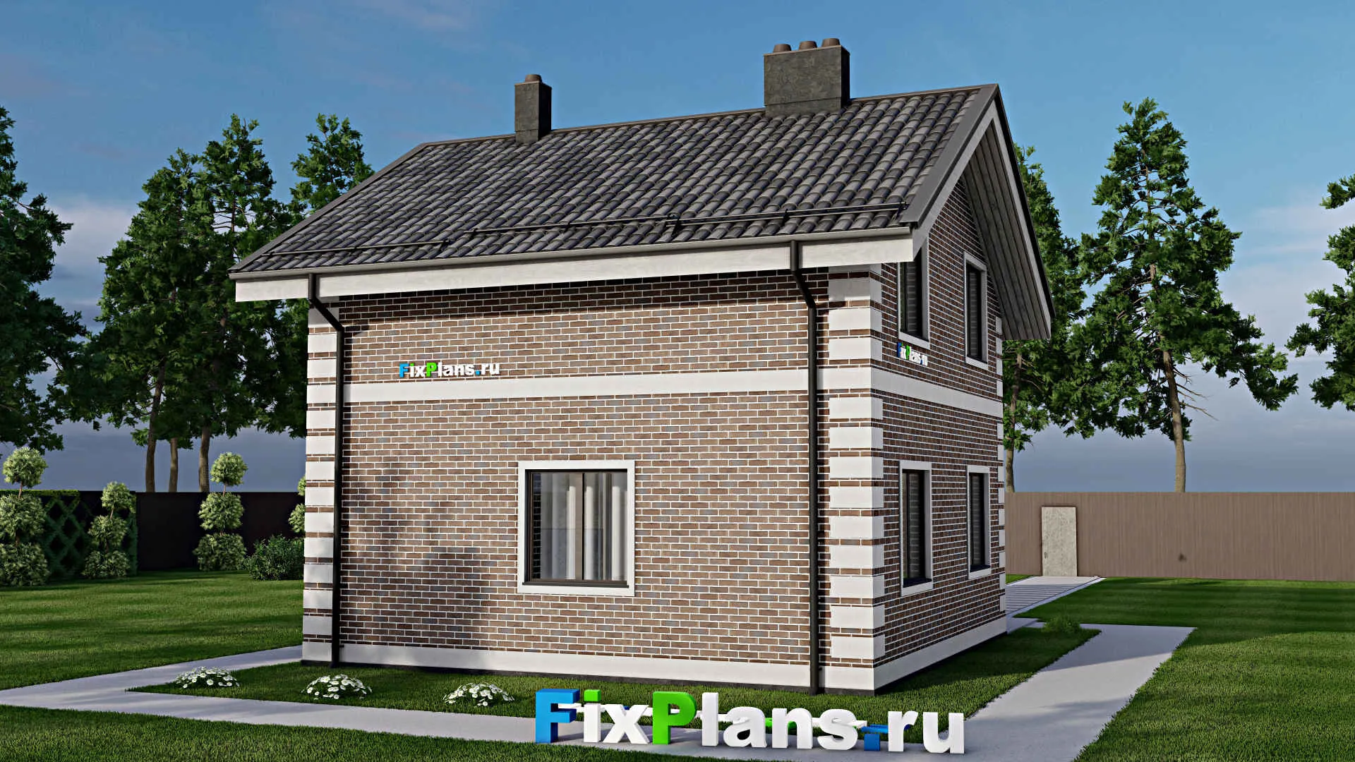 F-7577 - Проект дома с мансардой 8 на 10, площадью 90 м² с 3 спальнями