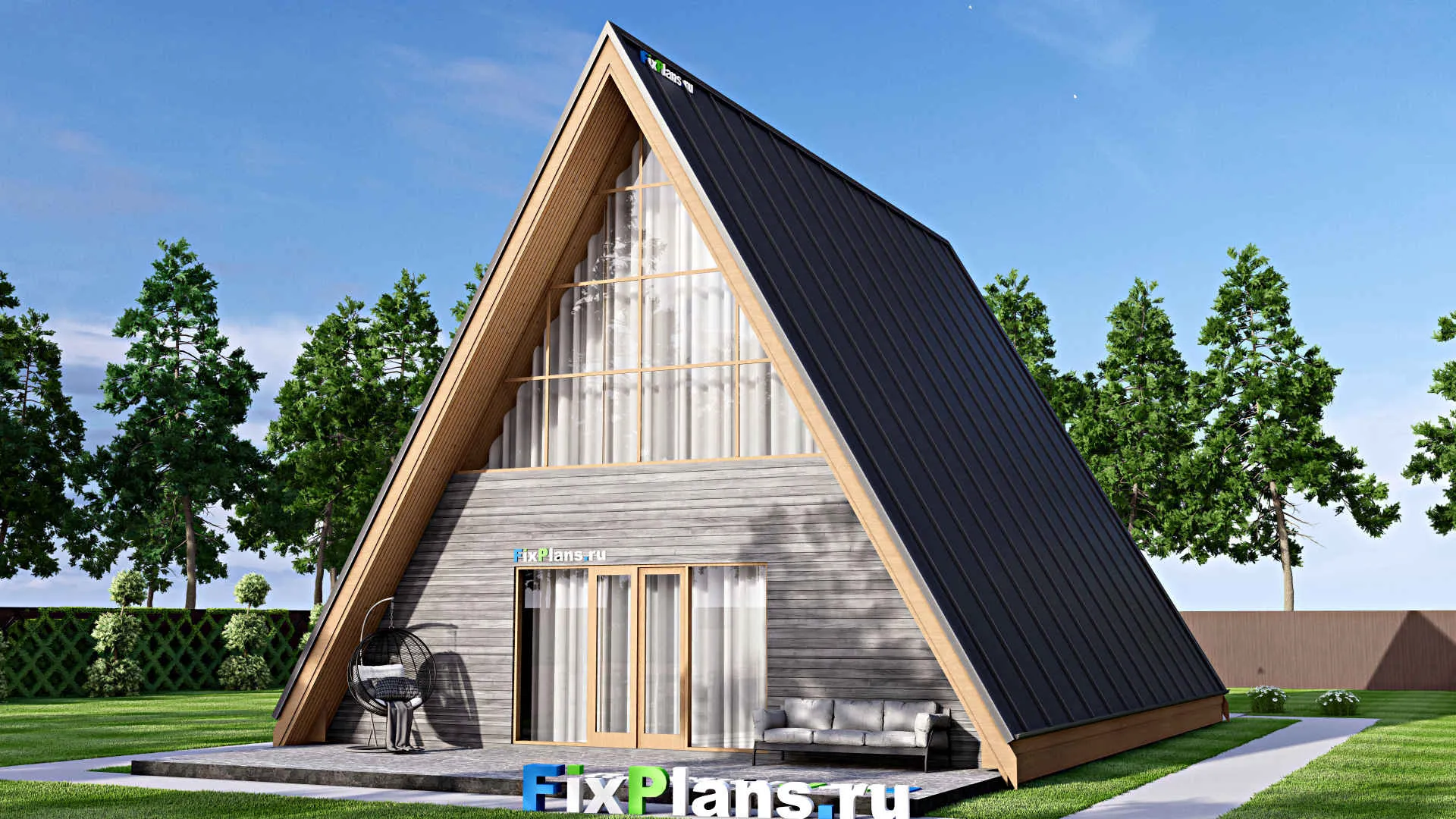 F-16703 - Проект дома с мансардой 11 на 18, площадью 220 м² с террасой, балконом и 4 спальнями