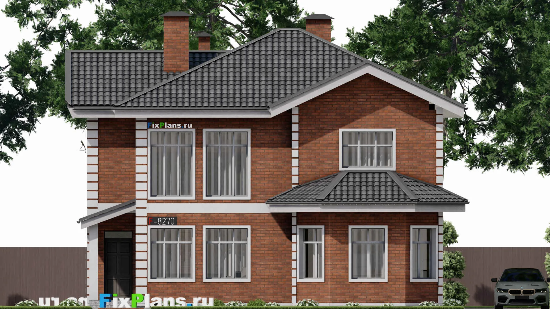 F-8270 - Проект двухэтажного дома 12 на 13, площадью 170 м² с 3 спальнями