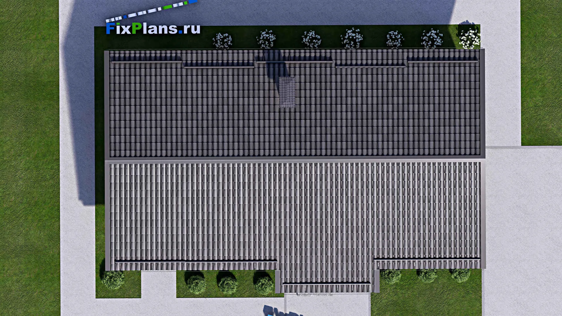 F-13058 - Проект одноэтажного дома 10 на 15, площадью 100 м² с террасой, баней и 2 спальнями