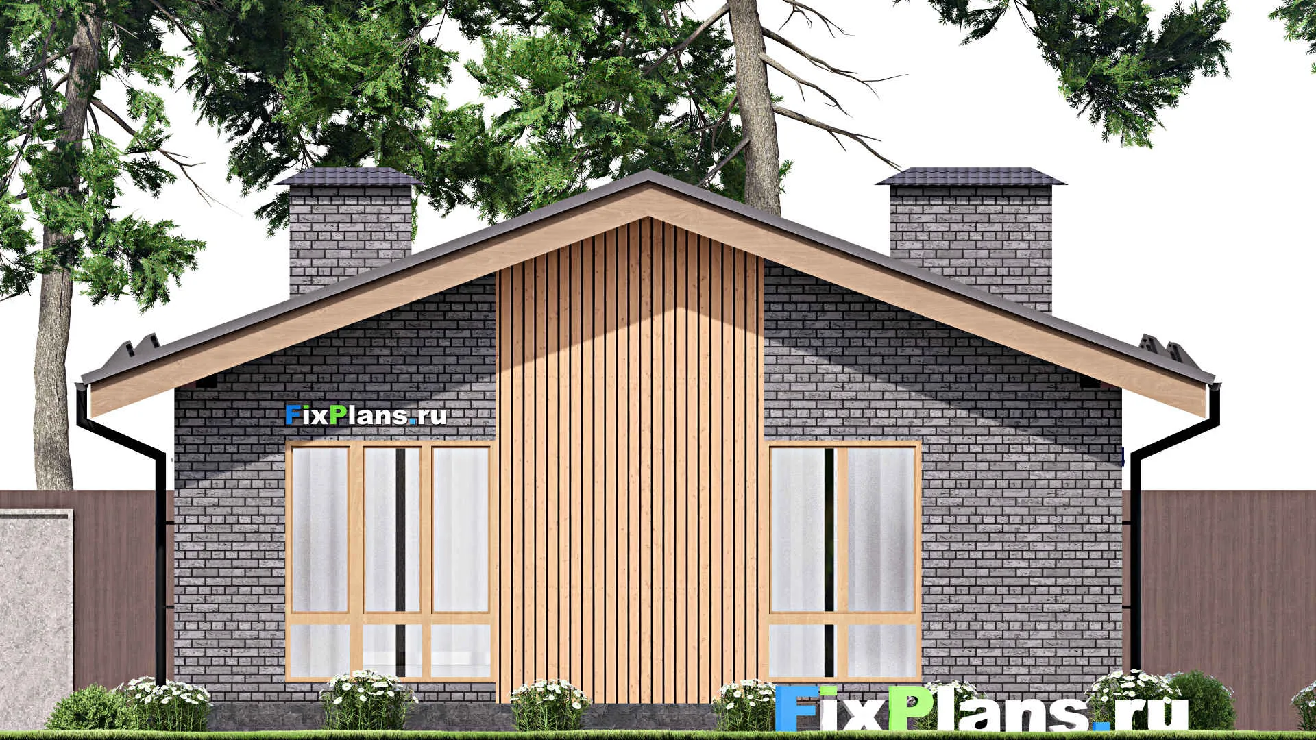 F-13715 - Проект одноэтажного дома 9 на 14, площадью 100 м² с 3 спальнями