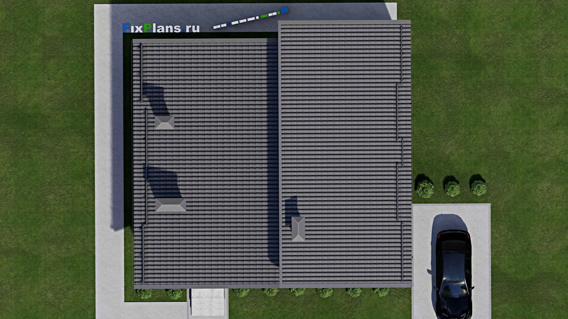 F-9656 - Проект дома с мансардой 14 на 14, площадью 160 м² с террасой, балконом и 3 спальнями