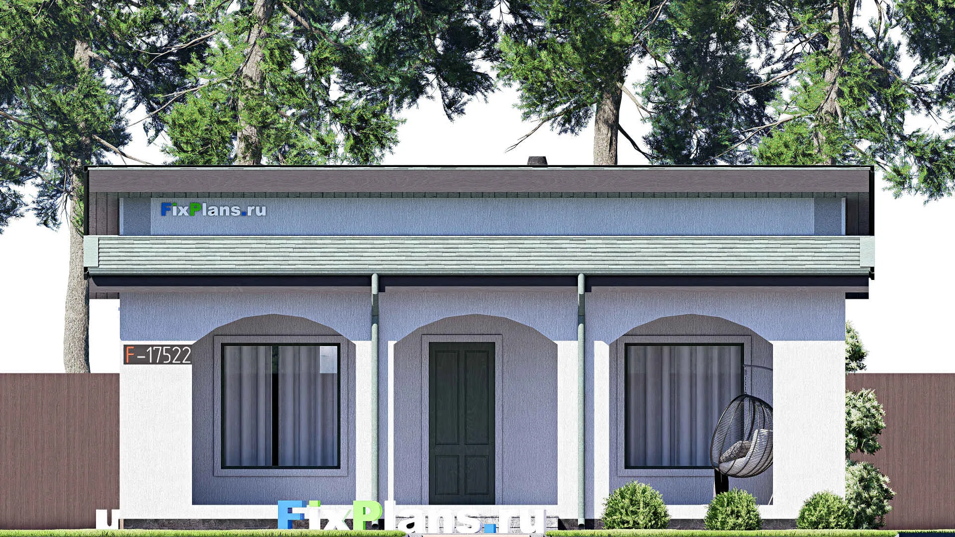 F-17522 - Проект одноэтажного дома 10 на 11, площадью 90 м² с 1 спальнями