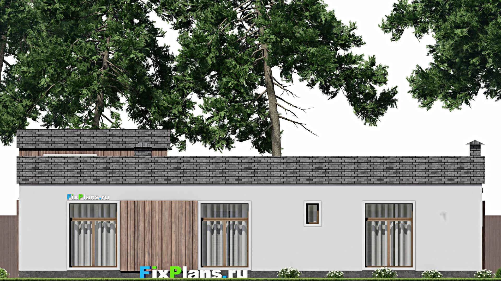 F-9872 - План одноэтажного дома 15 на 17, площадью 190 м² с 4 спальнями