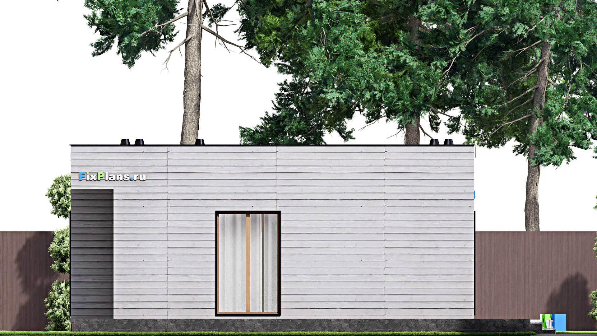 F-15137 - Проект бани 11 на 16, площадью 110 м² с комнатой отдыха, терассой и санузлом