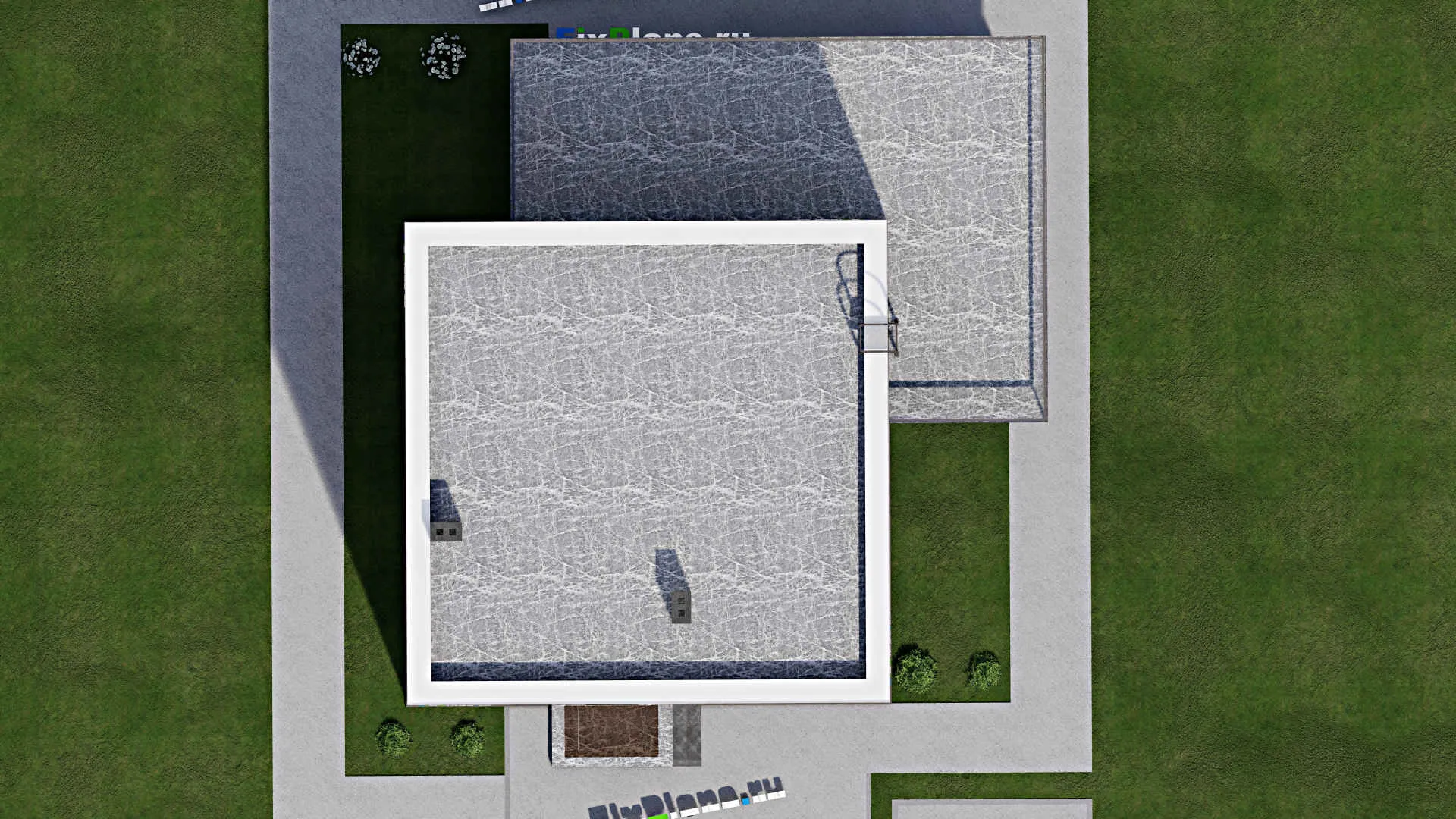 F-5120 - Планы двухэтажного дома 10 на 10, площадью 240 м² с террасой и 4 спальнями