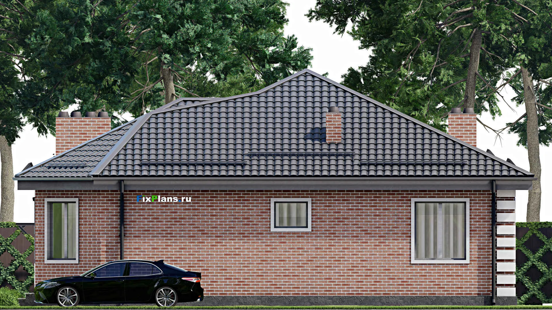 F-3248 - План одноэтажного дома 14 на 17, площадью 170 м² с 3 спальнями