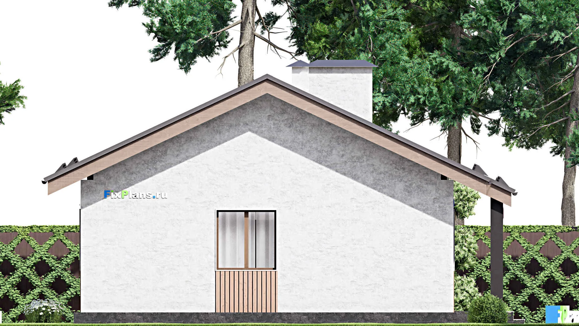 F-13652 - План одноэтажного дома 11 на 13, площадью 100 м² с 3 спальнями