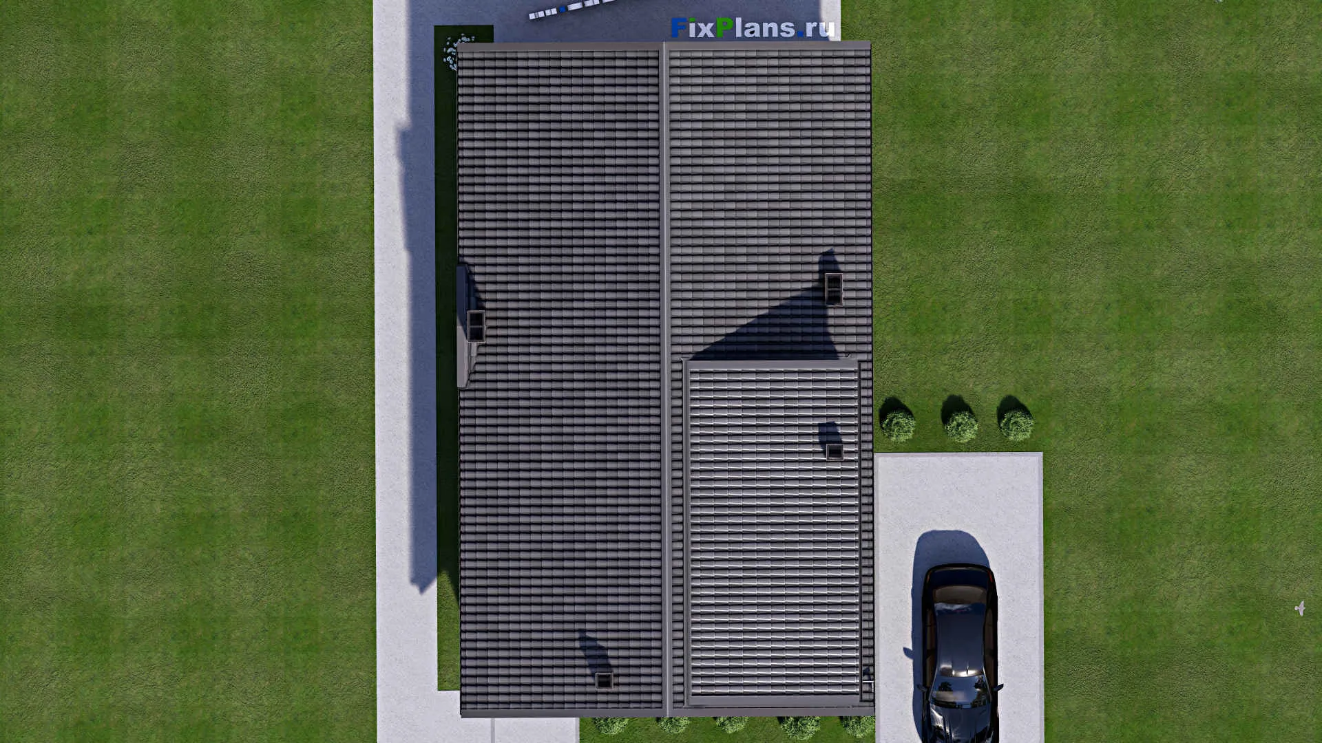 F-16793 - Проект дома с мансардой 10 на 16, площадью 170 м² с террасой и 2 спальнями