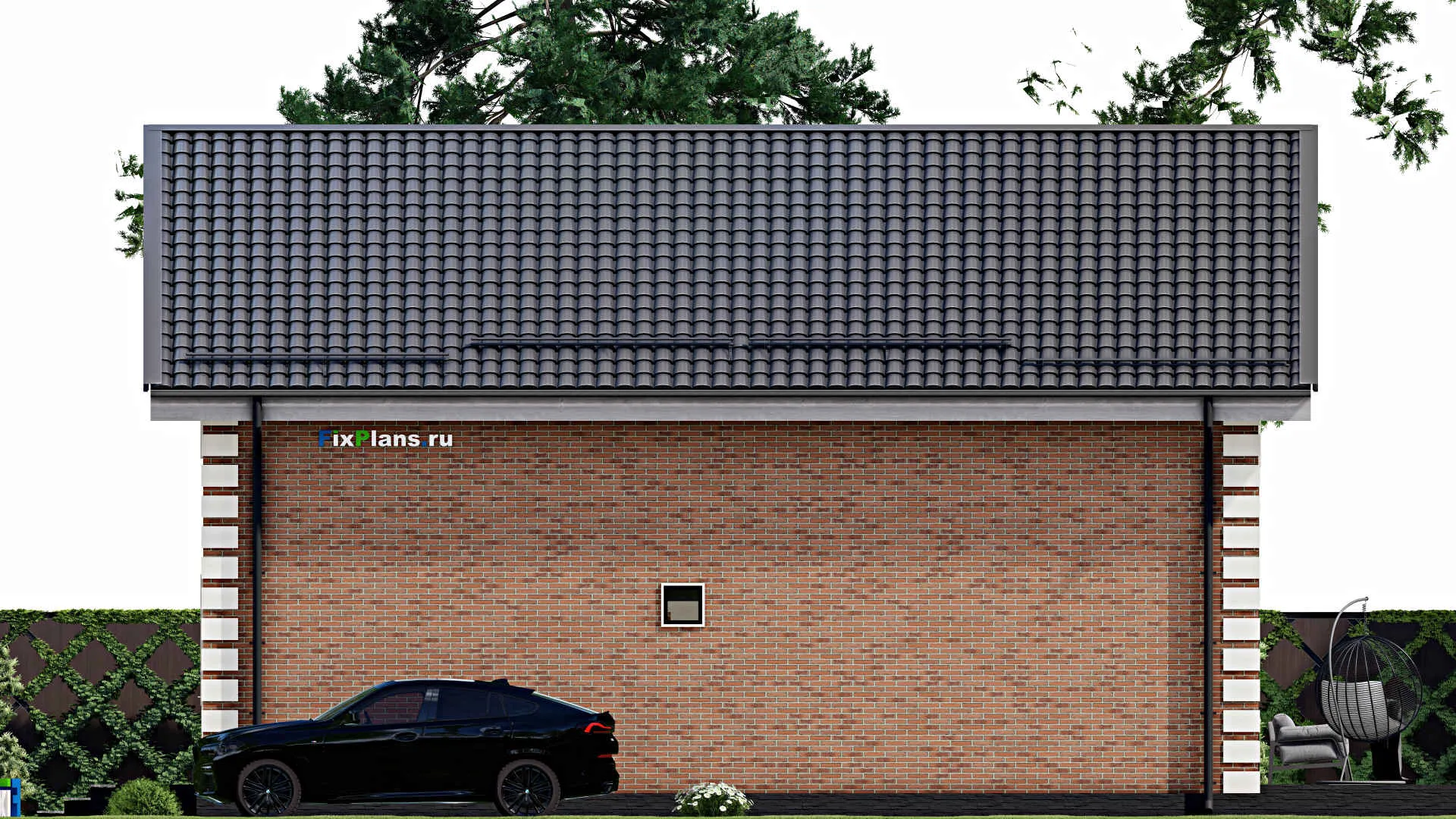 F-4571 - Проект дома с мансардой 12 на 13, площадью 240 м² с террасой и 4 спальнями