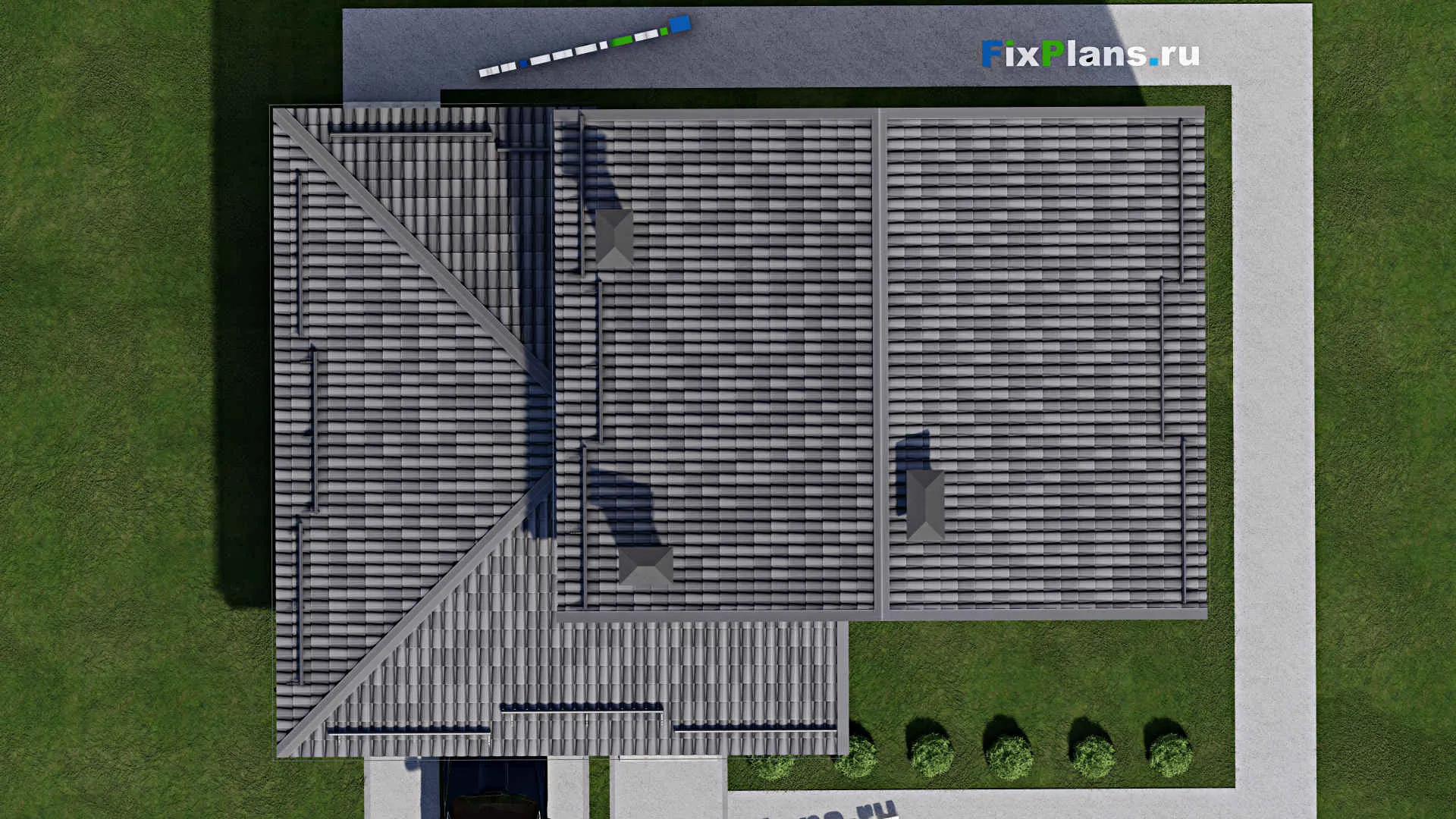 F-9116 - Проект двухэтажного дома 11 на 16, площадью 170 м² с гаражом на 2 машины и 4 спальнями