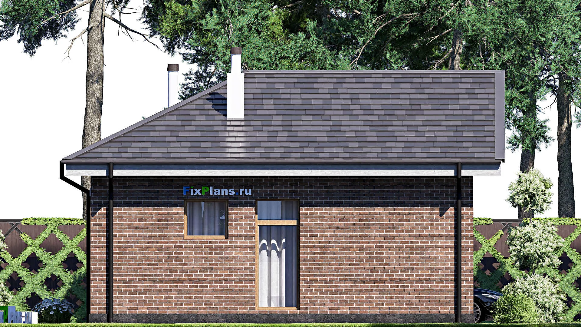 F-20870 - Проект бани 9 на 10, площадью 60 м² с комнатой отдыха и санузлом